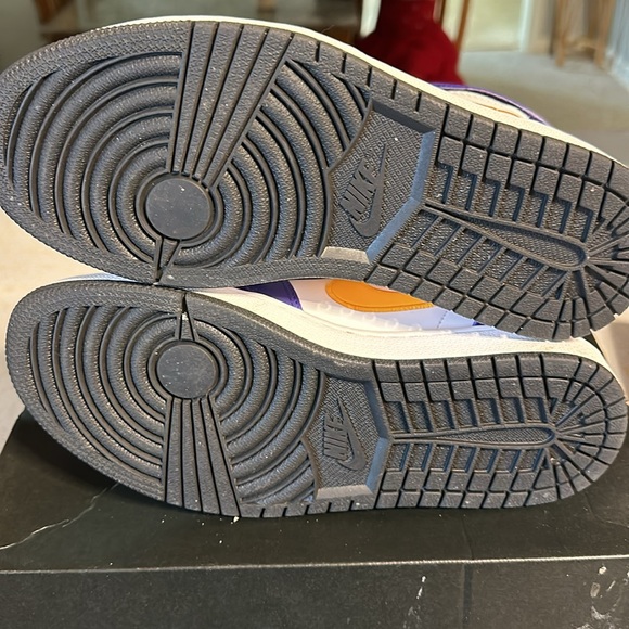 Purple&Yellow Air Jordan’s - Picture 5 of 6